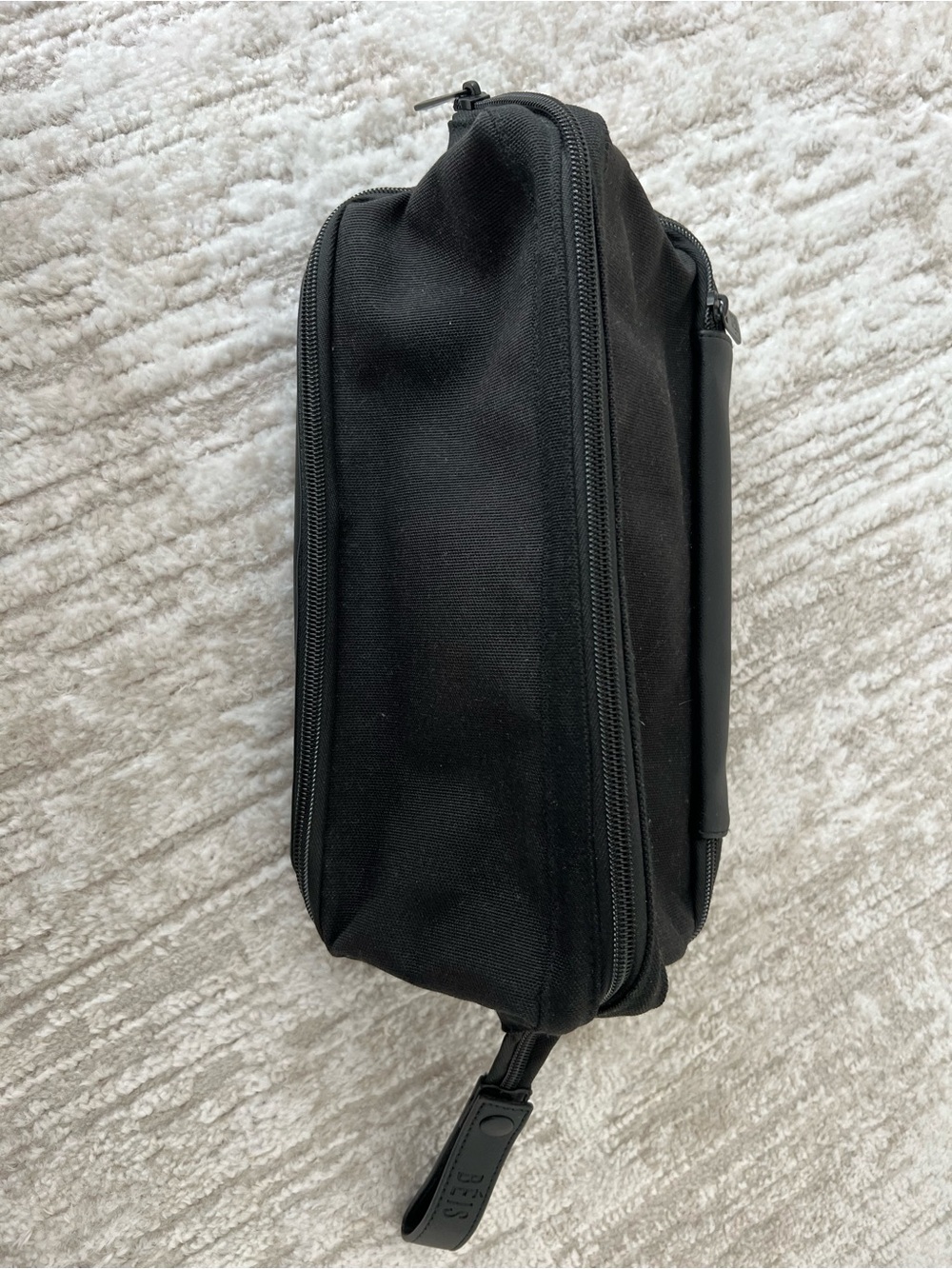 BEIS Black Double-Zip Travel Pouch